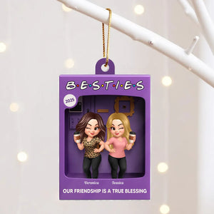 3D Effect Besties Forever Best Friends - Personalized Acrylic Ornament - Christmas Gift For Besties