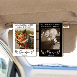 Personalized Dad Memorial Photo Car Visor Clip, Loss Of Dad Papa Gift, Guardian Angel Keepsake Gift, Sympathy Gift For Loss Of Loved Ones