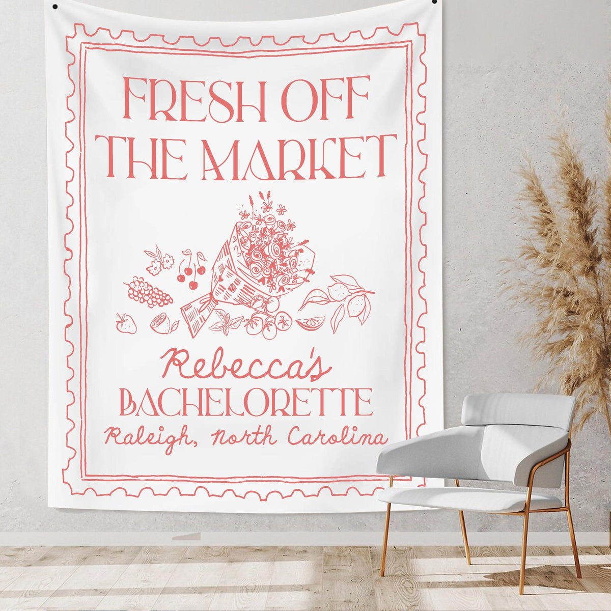Custom Bachelorette Party Decor, Fresh Off The Market Bachelorette Party Banner, She Off Market Bridal Shower Backdrop, Bride To Be Party