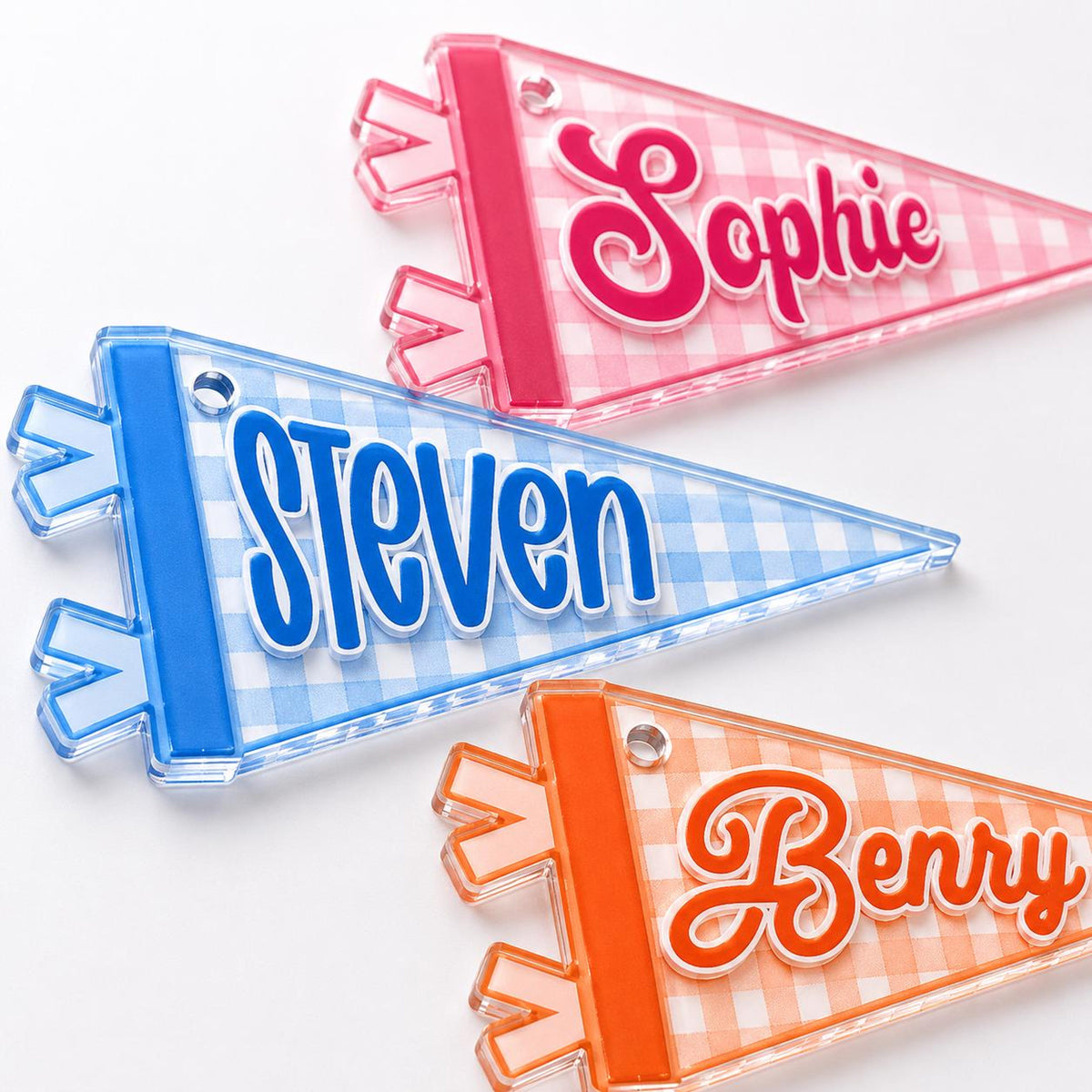 Personalized Kids Name Tag, Backpack Name Keychain, Custom Pennant School Bag Tag, Lunch Box Tag for Kids, Back to School Gift