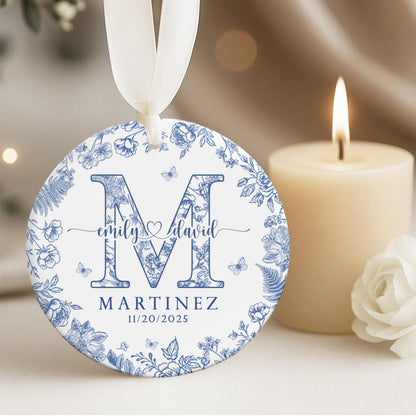 Personalized Couple Name Ornament, Engagement Gift, Custom Family Name Ornament, Wedding Gift For Couples, Newly Engaged, Anniversary Gift