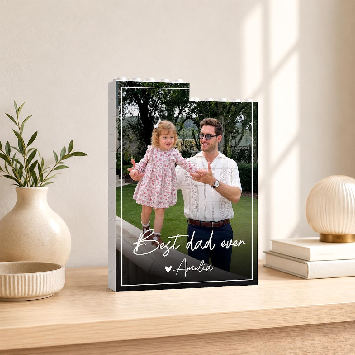 Personalized Dad Photo Building Blocks, Fathers Day Gift for Dad, Custom Photo Building Block, Bricks Puzzle Gift for Husband, New Dad Gift