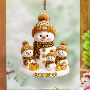 Grandma's Little Snowman Personalized Acrylic Ornament, Christmas Gift for Grandma