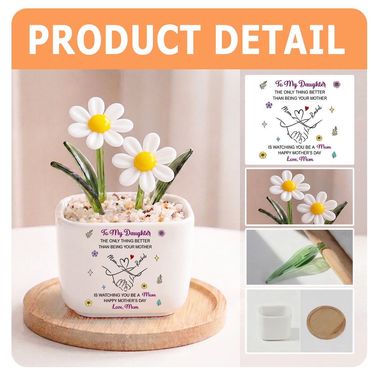 Together Love You Personalized Glass Everlasting Flowers