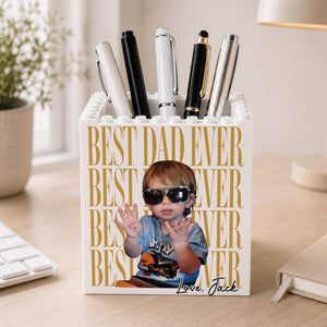 Personalized Photo Dad Building Block Pen Holder, Brick Photo Pencil Pot, Fathers Day Gift, Gift for Dad, Fathers Day Gift from Kids