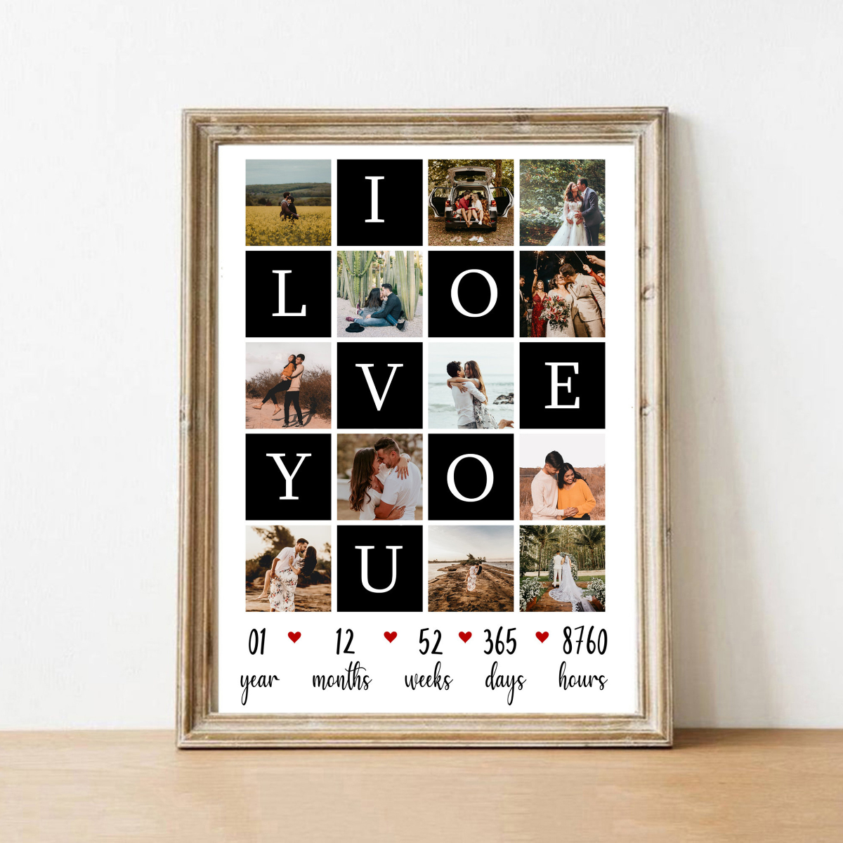 I Love You Photo Collage - Personalized Canvas - Anniversary Gift, Valentine's Day Gift For Husband Wife