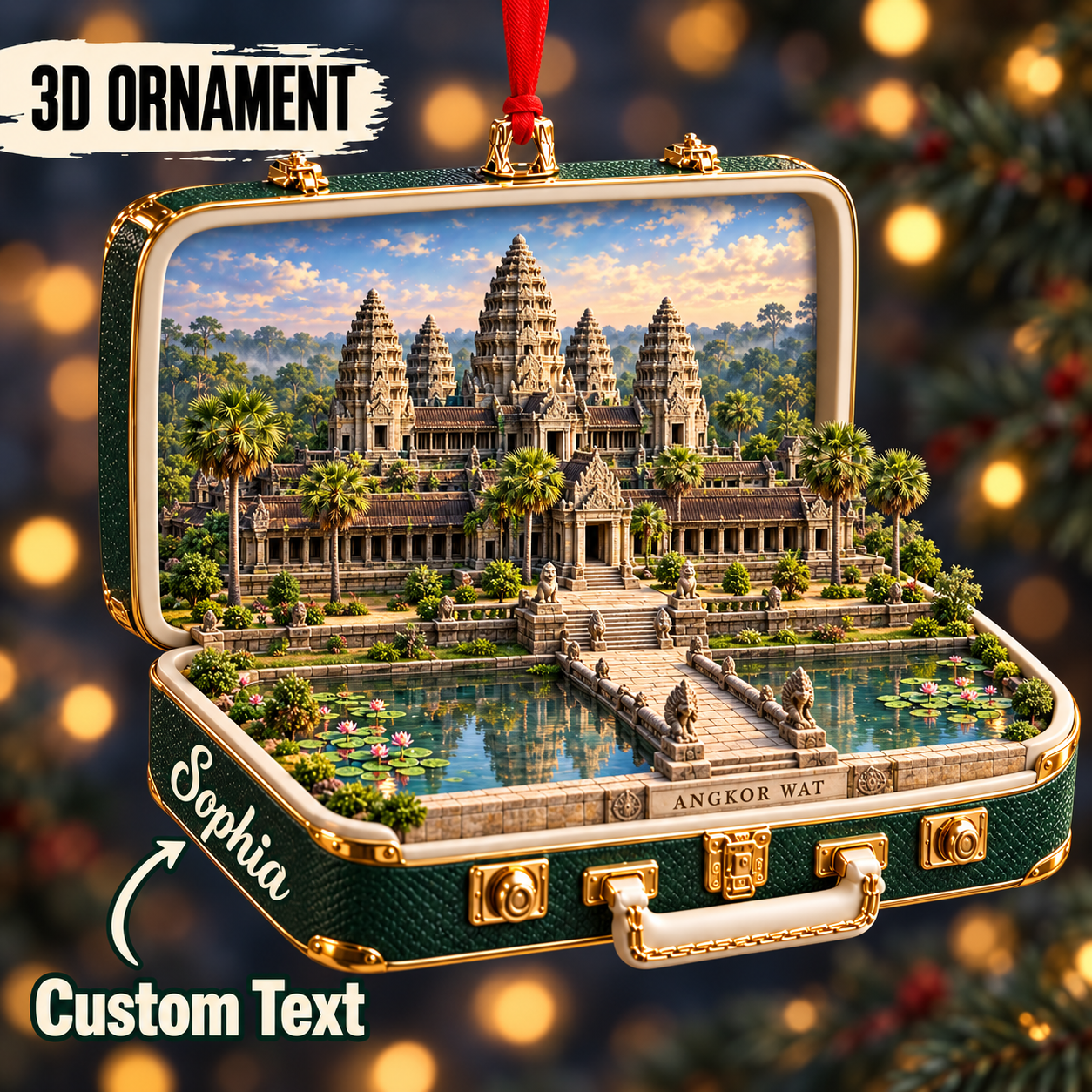 Personalized 3D Angkor Wat Suitcase Christmas Ornament – Siem Reap Cambodia Travel Souvenir & Gift for Cambodia Lovers 8a051c12-1541-4b1b-9d07-e831ab6b149a-Angkor-Wat-suitcase-ornament.png