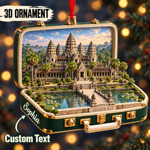 Personalized 3D Angkor Wat Suitcase Christmas Ornament – Siem Reap Cambodia Travel Souvenir & Gift for Cambodia Lovers 8a051c12-1541-4b1b-9d07-e831ab6b149a-Angkor-Wat-suitcase-ornament.png