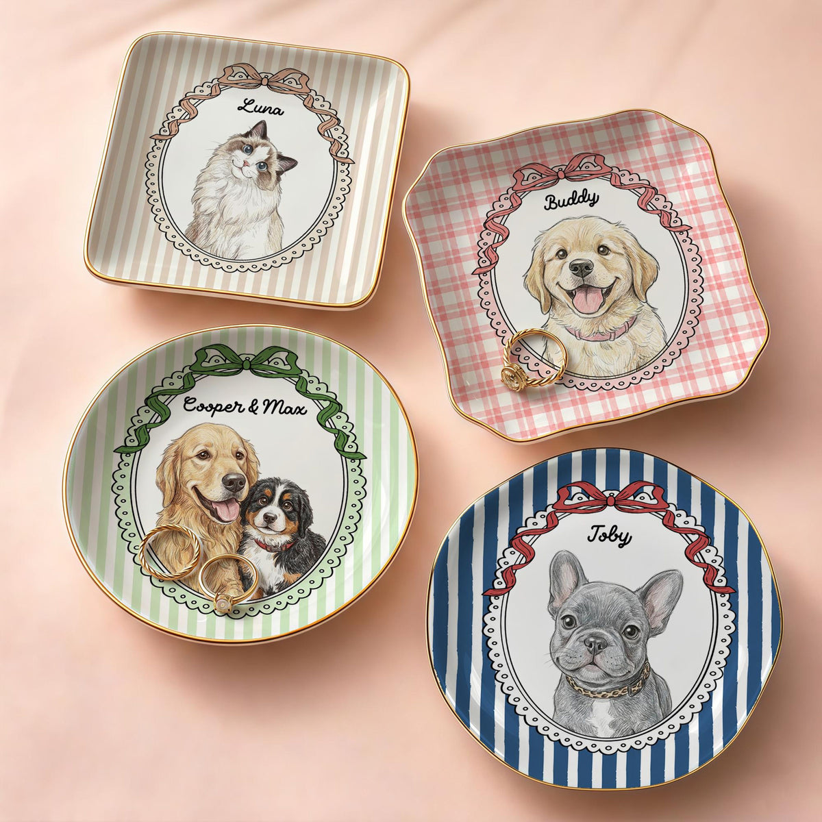 Custom Photo Funny Dog Cat Pet Portrait Ring Dish, Personalized Cat Mom Jewelry Dish, Pet Memorial Gift for Pet Lover 8a0996c4-619b-49aa-9275-2f7750e10cb7-10.jpg