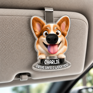 Custom Pet Cartoon Car Visor Clip — Drive Safe! I Woof You - Personalized Car Visor Clip 8a178b56-20c6-4f26-8a8a-3a90444bf317.png