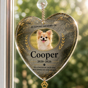 Pet Memorial Heart Stone – Photo, Name & Years (Granite Laurel) - Personalized 1 Layered Suncatcher with Charm 8a1f0dcb-c186-410c-a591-b8976d83b1a8.jpg