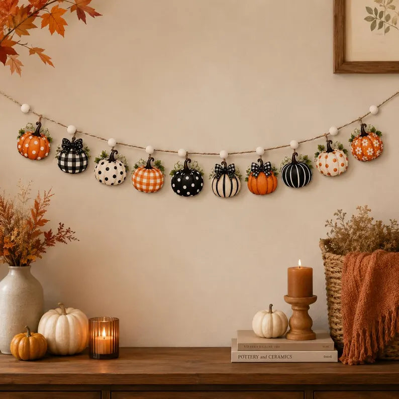 Fall Wooden Pumpkin Garland, Farmhouse Mantel Banner, Autumn Wall Decor, Rustic Thanksgiving Hanging, Orange Black White Pumpkin Decoration 8a45c569-19a7-4dcc-8cc9-278040900254-ggfgfgfgfnbhgf-6-.webp