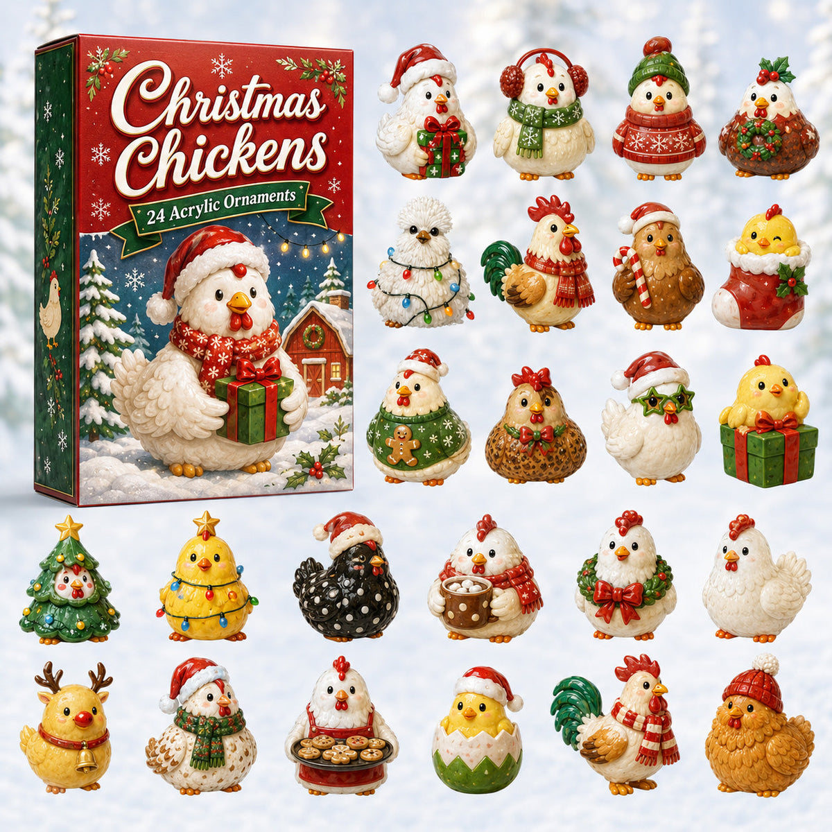 Christmas Chickens Advent Calendar 2026 - 24-Day Festive Countdown, Acrylic Charms Blind Box - Gift For Farmers, Chicken Lovers 8a62adde-5c18-4080-8c49-037d2390a5a7-chicken.jpg