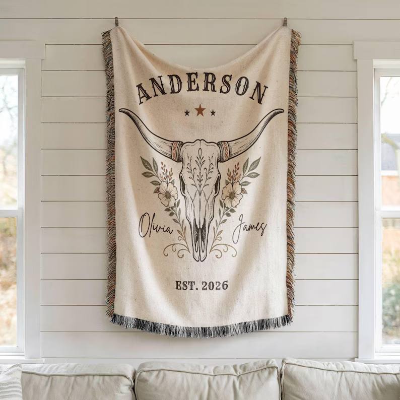 Personalized Western Wedding Blanket, Custom Mr and Mrs Woven Throw, Cowboy Couple Gift, Rustic Bridal Shower Anniversary Keepsake Gift 8a644ed2-b1c7-4ddc-b44a-bb8051cf1a94-ghkuy-2-.jpg