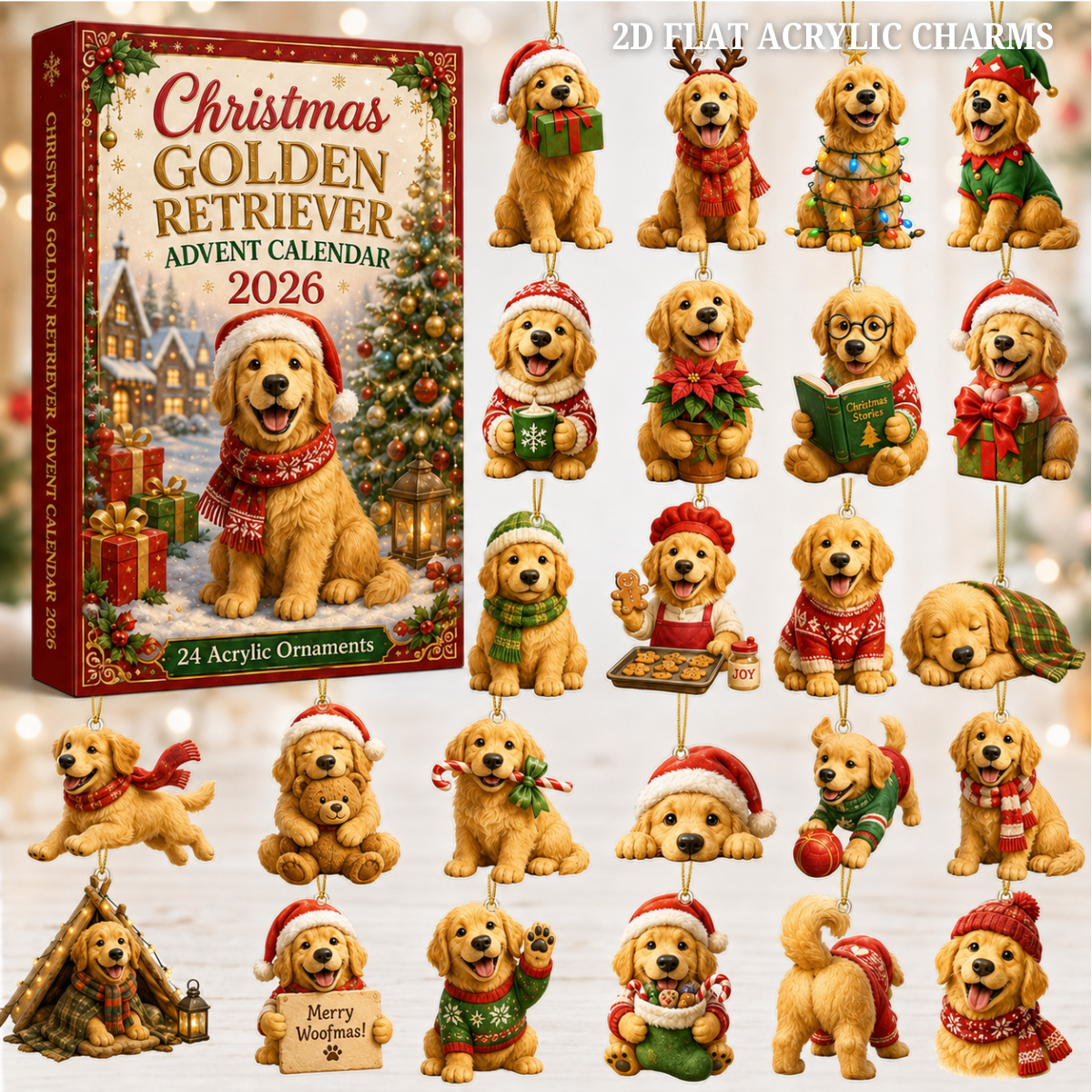 Christmas Golden Retriever Advent Calendar 2026 - 24-Day Festive Countdown, Acrylic Charms Blind Box - Gift For Golden Retriever Lovers 8a93b7df-3cda-4ef2-9fee-8b4ea7d11401-text.png