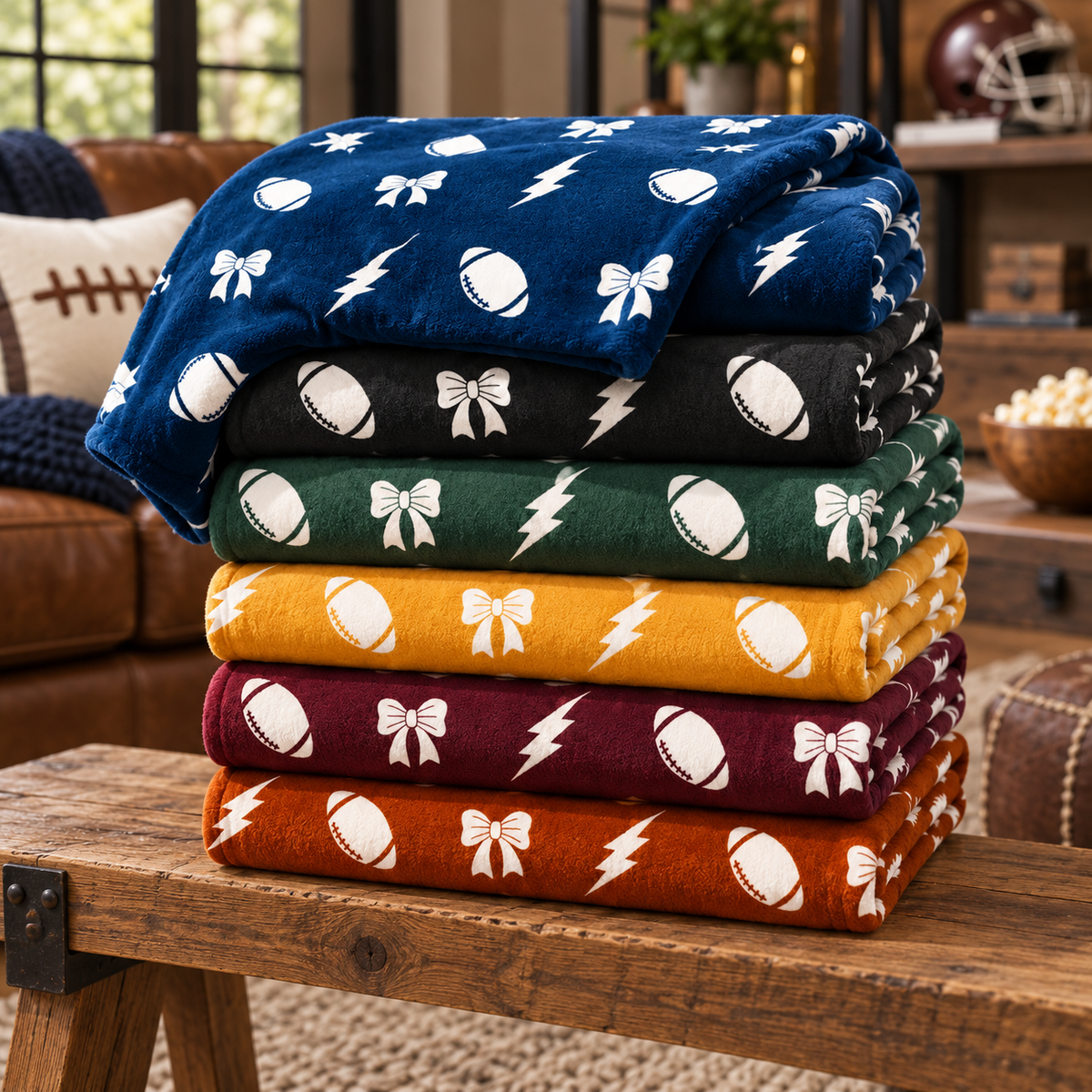 Football Blanket, Game Day Flannel Throw, Coquette Bow Football Blanket, Sports Fan Gift, Football Mom Gift, Cozy Stadium Throw 8aa44eae-48bb-441d-9d5b-e2fb34a18339-0c57a715-ebd8-4772-ab97-6f6b4a70f8bc.png