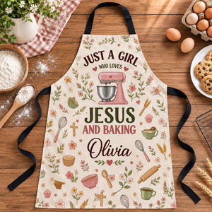 Personalized Just A Girl Who Loves Jesus and Baking Apron Without Pocket,Custom Name Christian Baker Apron, Gift for Christian Woman Baker 8ab5d444-d154-4a8f-b025-52d04a999d06-ewrew-2-.jpg