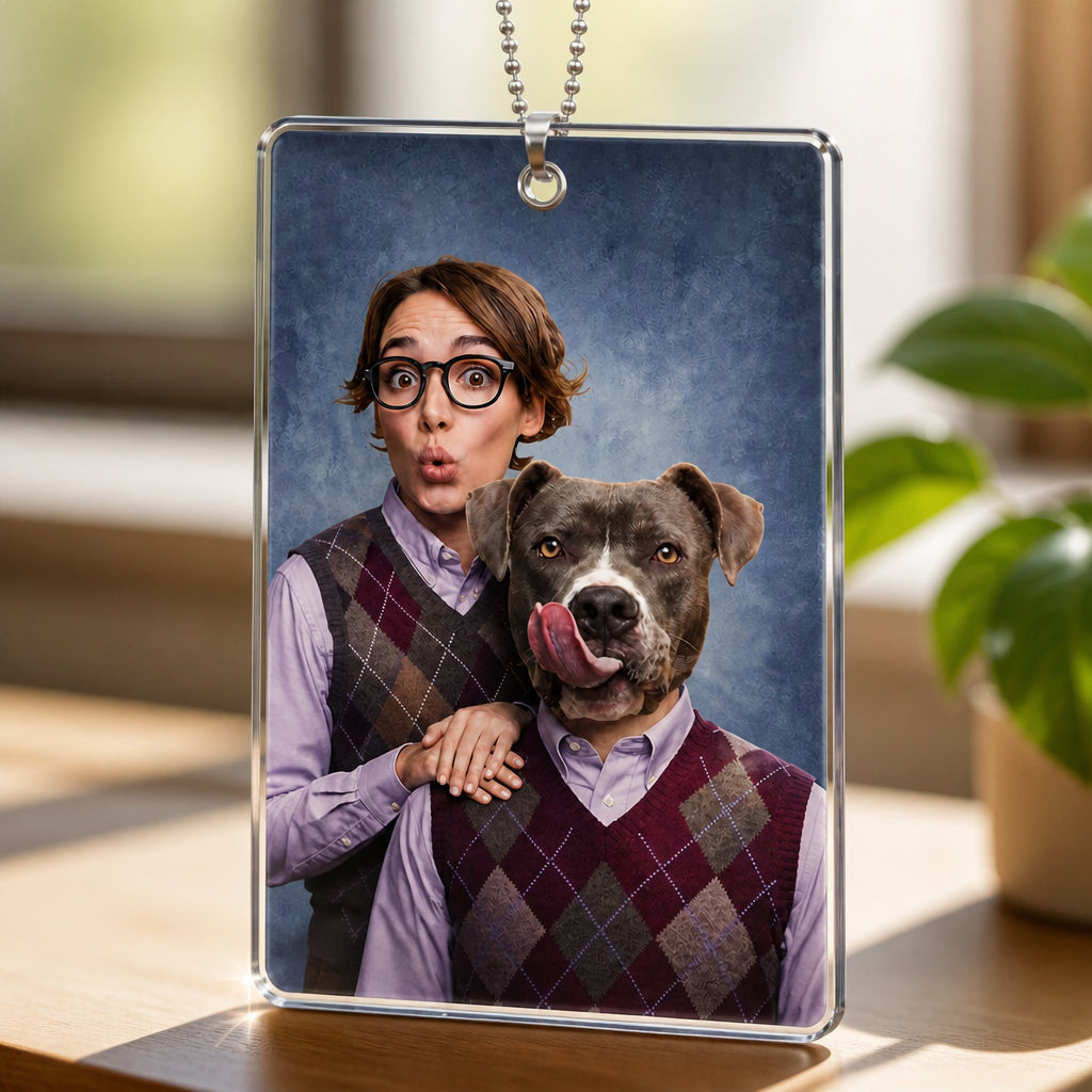 Custom Pet + Owner Head‑Swap Suncatcher – Studio Portrait - Personalized Suncatcher Ornament 8ab78736-4c63-4890-a757-de422c6d6be5.jpg