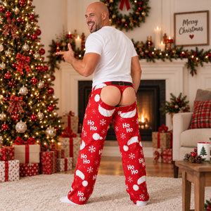 Personalized Men Funny Chaps Pajama Pants, Custom Open Back Holiday Loungewear 8ae0546a-a2fc-4fbe-8442-2deaaa2e4ec4-5.jpg