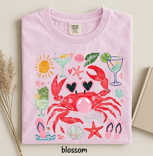 Comfort Colors Funny Crab Shirt, Crab Blowing Bubble Graphic Tee, Beach Vibes Nautical T-shirt, Summer Vacation Gift 8aebe8e2-6569-402d-9339-81af2f458c07-6.jpg