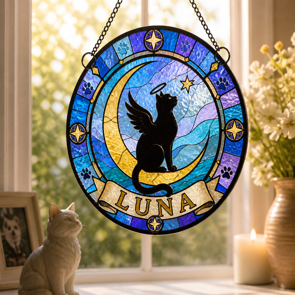 Angel Cat Memorial Stained-Glass Suncatcher – Personalized Name - Personalized Suncatcher Stained Glass 8b084a9e-e4a6-4280-99d9-e96e8377bfad.jpg