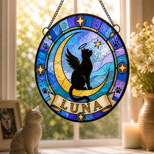 Angel Cat Memorial Stained-Glass Suncatcher – Personalized Name - Personalized Suncatcher Stained Glass 8b084a9e-e4a6-4280-99d9-e96e8377bfad.jpg