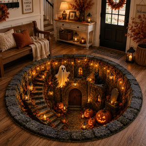 Flat Halloween Haunted Well Round Rug, 3D Ghost Skeleton Black Cat Carpet, Pumpkin Cellar Illusion Floor Decor 8b118a36-9b0e-4446-a790-872e6101661f-1.jpg