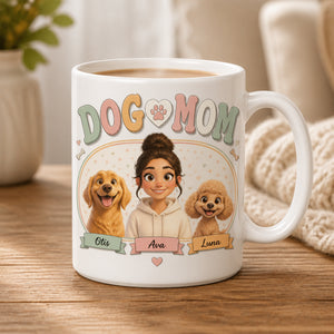 Dog Mom Custom Pet Portrait Mug (Owner + 2 Dogs) - Personalized Mug 8b355ebd-8100-4053-8edd-4afe17033a5b.jpg