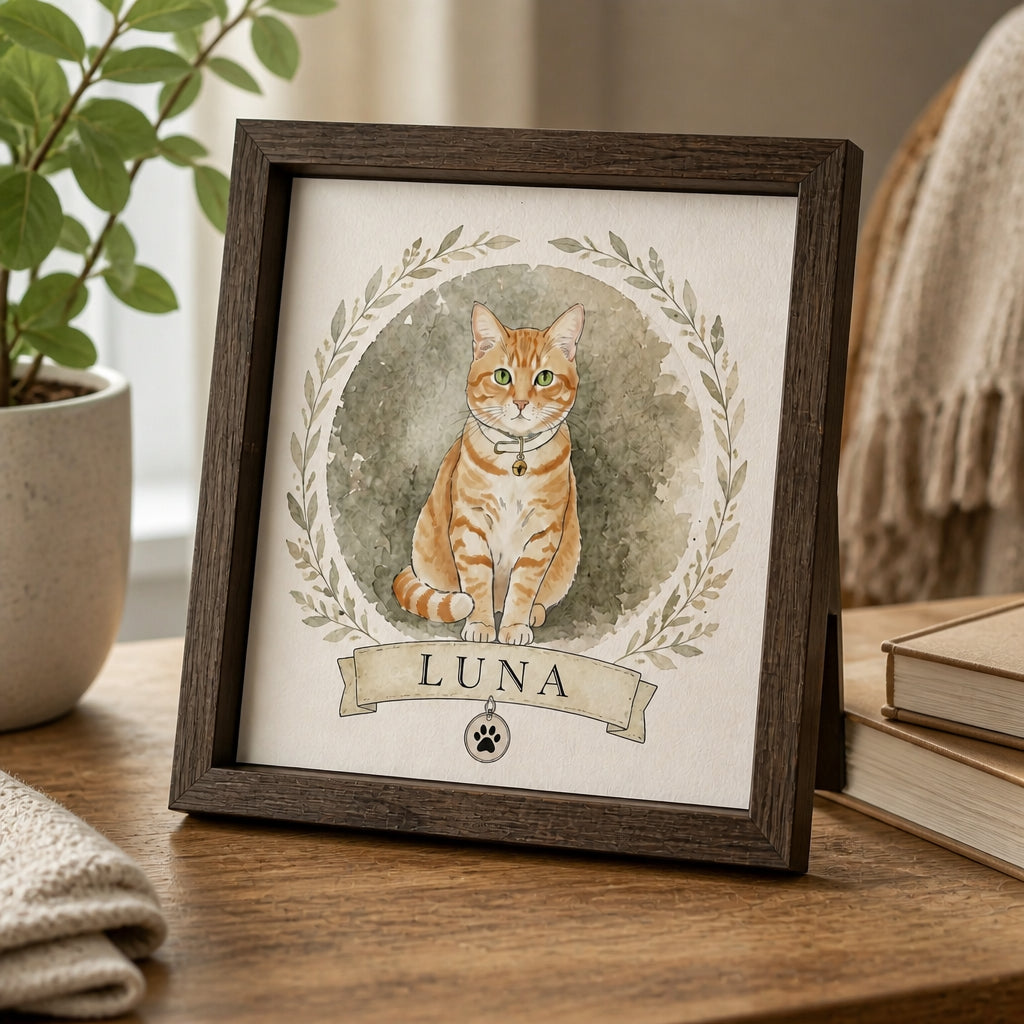 Custom Watercolor Pet Portrait Name Frame - Personalized Picture Frame 8b429d5d-46da-4075-a389-59a89fec4e6b.jpg