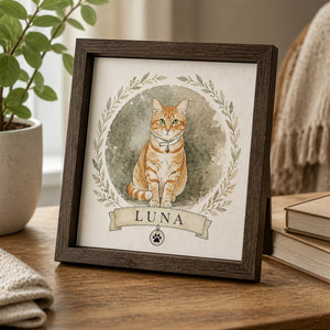Custom Watercolor Pet Portrait Name Frame - Personalized Picture Frame 8b429d5d-46da-4075-a389-59a89fec4e6b.jpg