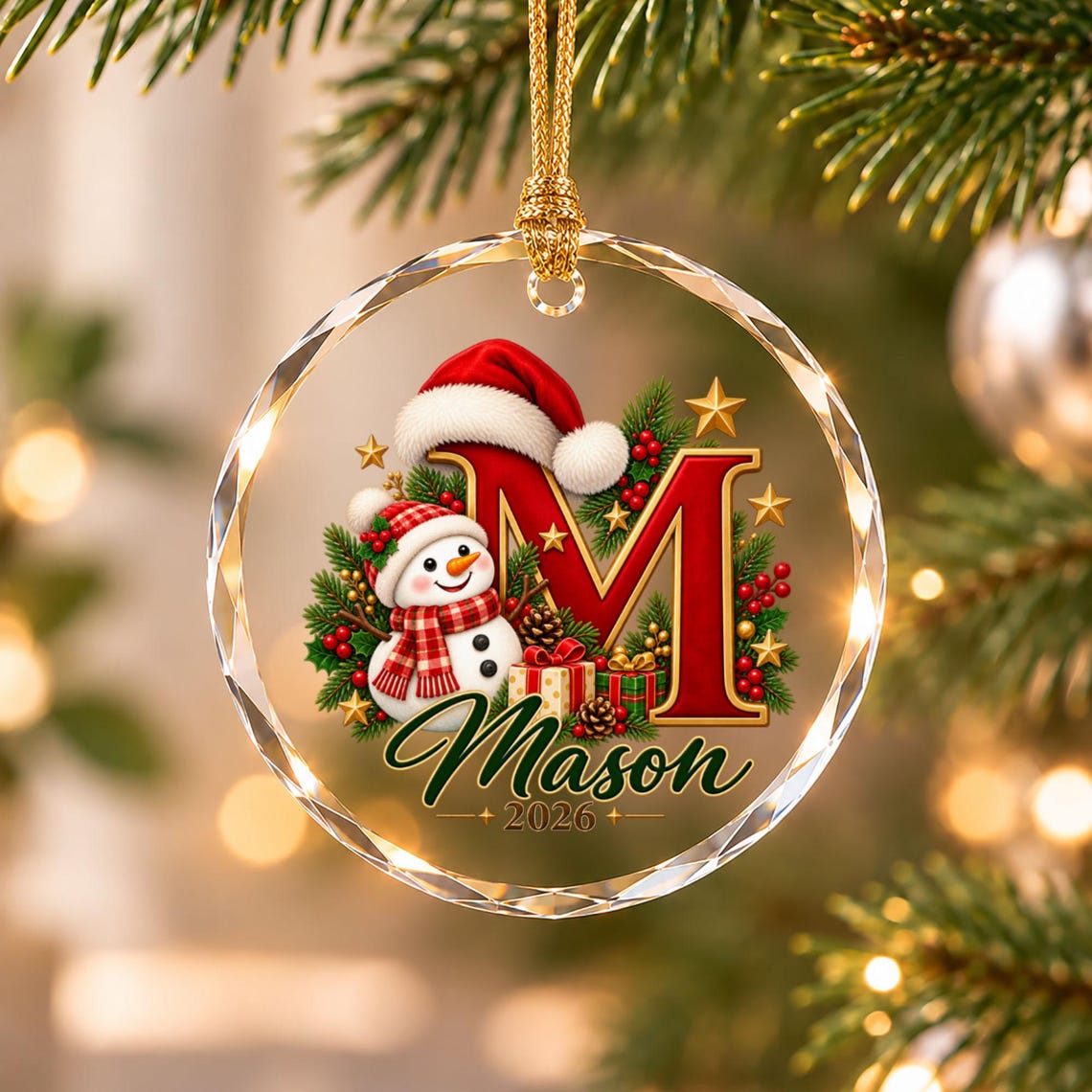 Personalized Snowman Glass Christmas Ornament, Custom Initial and Name Ornament, Round or Heart Glass, Kids Christmas Gift 8b4763fb-d1f3-408d-bce8-cdaf90368c8c-3.jpg