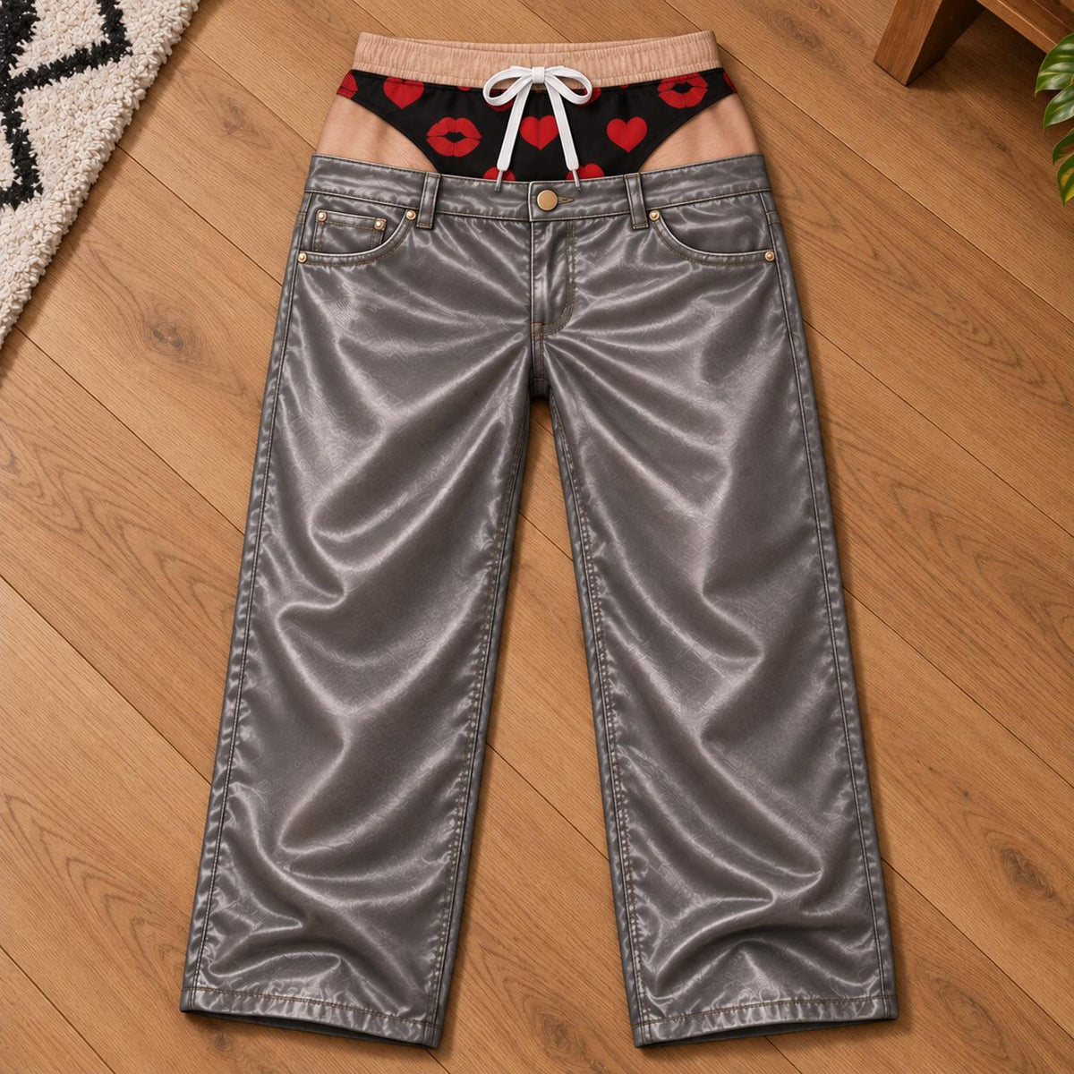 Funny Christmas Pajama Pants for Men, Fake Jeans Butt Print Lounge Pants, Candy Cane Underwear Novelty PJs, White Elephant Gag Gift 8b516378-0a58-490c-a352-404f90d95bbf-6.jpg