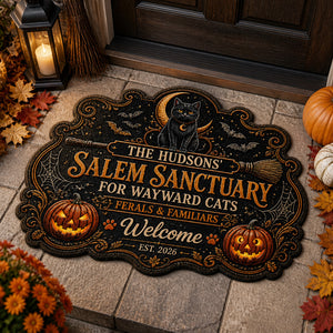 Personalized Salem Sanctuary Cat Doormat - Personalized Custom Shape Doormat (ZB) 8b585beb-0b35-42fc-bfa7-5279f23db1b6.jpg