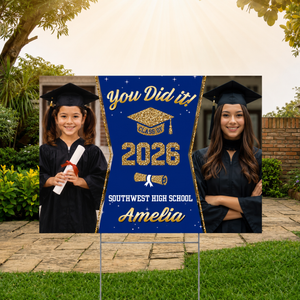 Class of 2026 Graduation Yard Sign, Personalized Photo Yard Sign, Custom Senior Yard Decor