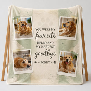 Pet Memorial Photo Collage Blanket – Favorite Hello, Hardest Goodbye - Personalized Blanket 8b67ff59-d499-45e4-8214-a705dbf08356.jpg