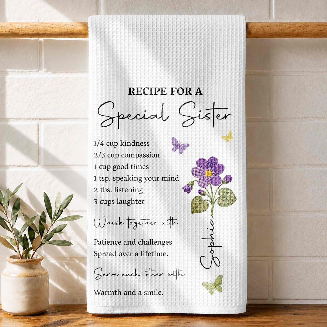 Recipe For A Special Sister, Personalized Kitchen Towel, Gift For Sister and Bestie 8b6b45f0-ce53-474d-8ddc-229d8350060a-banner-1.jpg