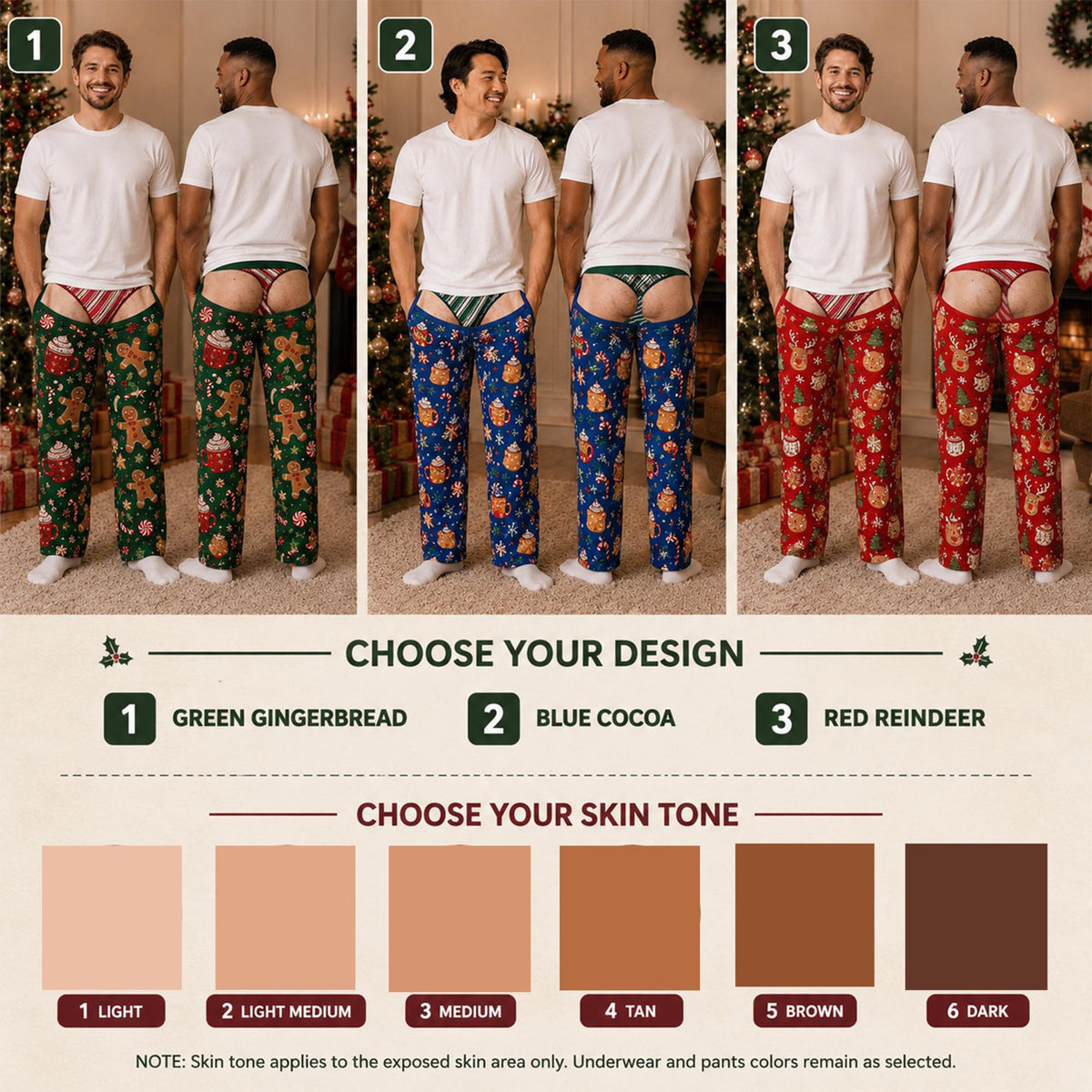Custom Funny Men’s Pajama Pants, Fake Underwear Illusion PJs, Gingerbread Holiday Lounge Pants, Gag Gift 8b81e85a-5676-45fe-8029-fa05e743ef25-2.jpg