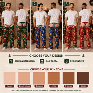 Custom Funny Men’s Pajama Pants, Fake Underwear Illusion PJs, Gingerbread Holiday Lounge Pants, Gag Gift 8b81e85a-5676-45fe-8029-fa05e743ef25-2.jpg