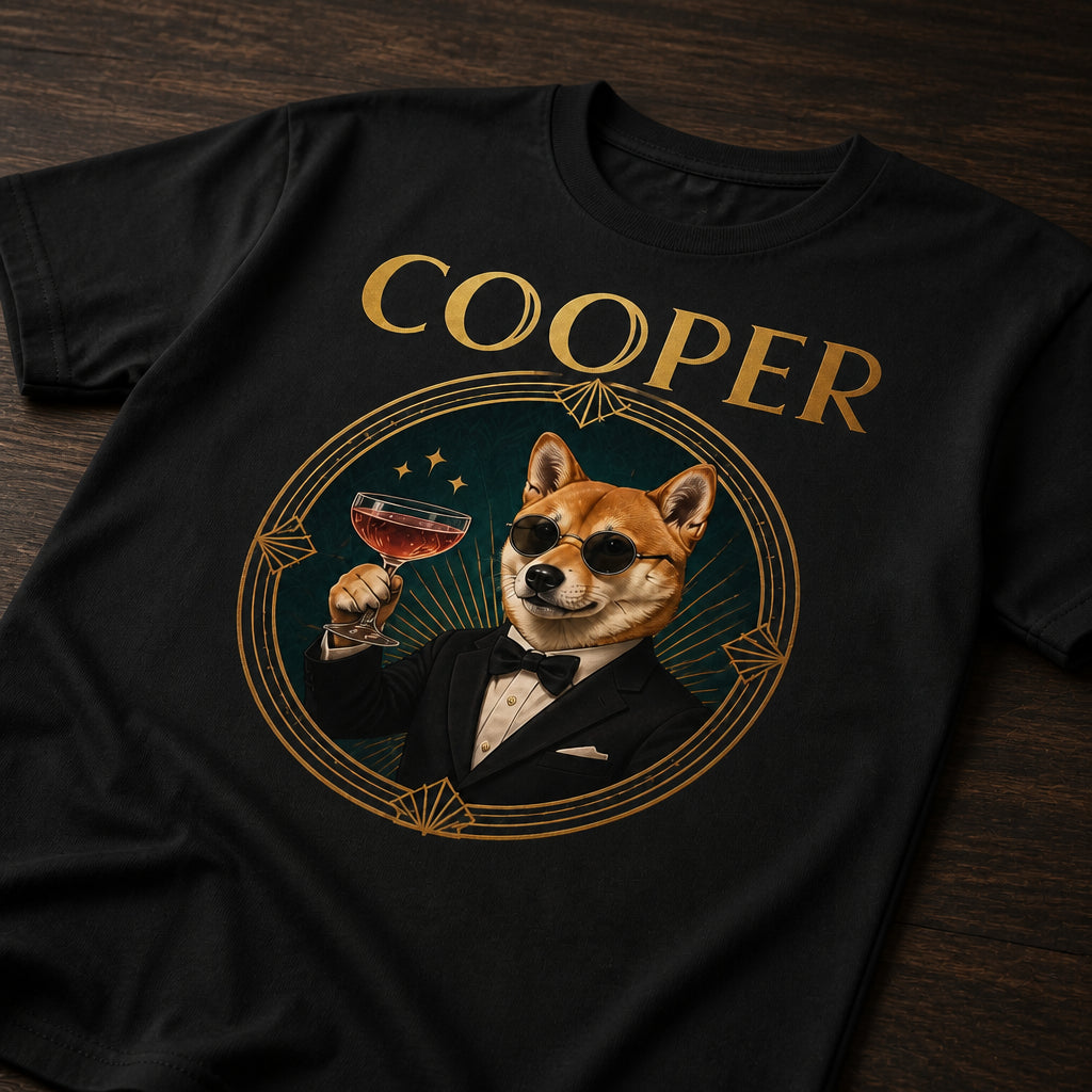Art Deco Speakeasy Dog – Custom Pet Name Tee - Personalized T-shirt 8b8578f3-3206-4b25-801c-7ed7af43cc4a.jpg