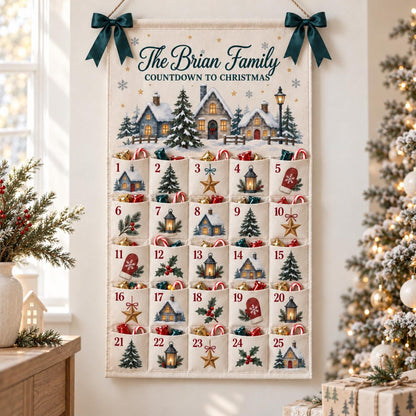 Personalized Christmas Advent Calendar, Winter Village Canvas Wall Hanging with 25 Pockets, Reusable Family Name Countdown and Holiday Decor 8b873db1-d796-4a7a-958a-7afb7e73fec4-il_1588xN.8601262289_tjb9.jpg