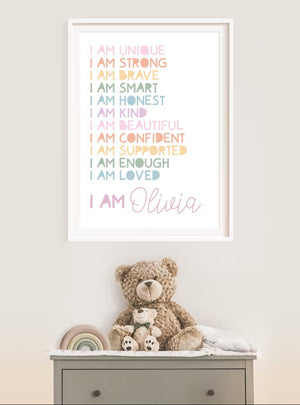 Girls Personalised Affirmation Print, Girls Bedroom Decor, Pastel Colours, Rainbow Wall Art, Positive Prints, Girls Nursery, Playroom Decor 8bace355-b841-4815-8d17-9a139750bbd0-fdgdf-3-.jpg