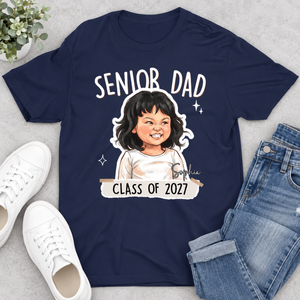 Personalized Senior Dad Shirt, Custom Graduate Photo T-Shirt with Name & Class of 2027, Proud Dad Graduation Gift, Senior Year Family Tee 8baced8b-b562-4754-8be3-31335ca97b3a-7.png