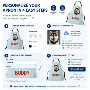 Custom Pet Photo + Name Apron – Gingham Badge - Personalized Apron 8bb7807c-f1c9-4c5a-810e-5fb87116a75f.jpg