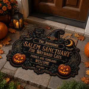 Personalized Salem Sanctuary Halloween Cat Doormat - Personalized Custom Shape Doormat (ZB) 8be2466a-bc58-4e54-9396-76cff6ed1e9b.jpg