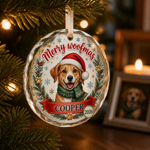 Merry Woofmas Dog Ornament — Custom Quote, Pet Name & Year - Personalized Crystal Ornament 8bf1b97e-7ea4-451a-9fa0-7a4c0d32bbfc.jpg