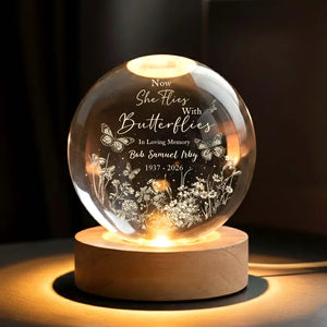Now She Flies With Butterflies Memorial Crystal Ball Night Light, Loss of Mother Gift, Mom Loss Gift,Memorial Gift, Loss of Father Gift 8c068340-8746-4cf0-a587-32f08f581baf-fgbfggf-1-.webp