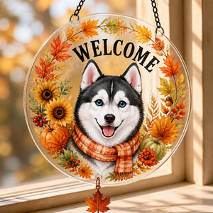 Fall Husky Welcome Garden Flag - 1 Layered Suncatcher with Charm 8c19ad0c-d5c6-465c-b33a-f3f8a0205c5c.jpg