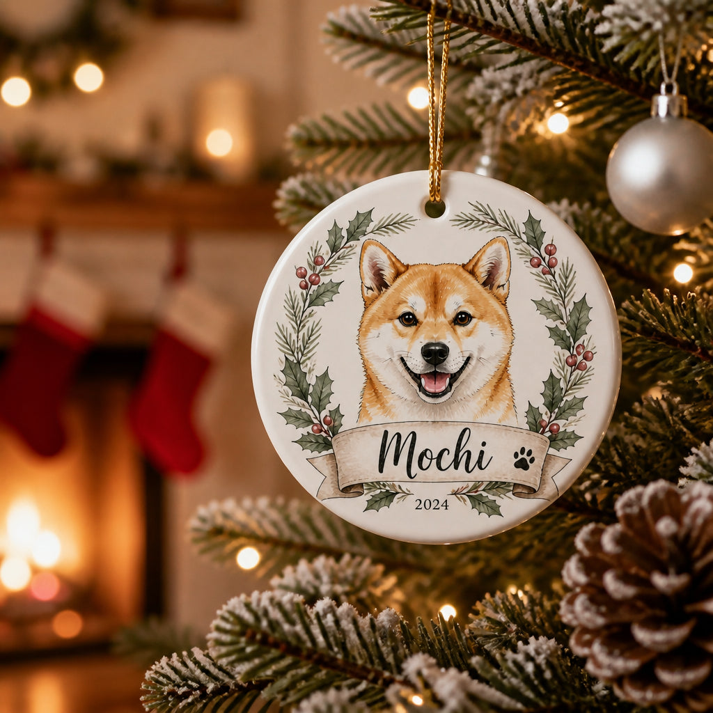 Custom Pet Portrait Ornament – Watercolor Wreath From Your Photo - Personalized Ornament 8c432641-acde-4af4-8571-b4d08261235f.jpg