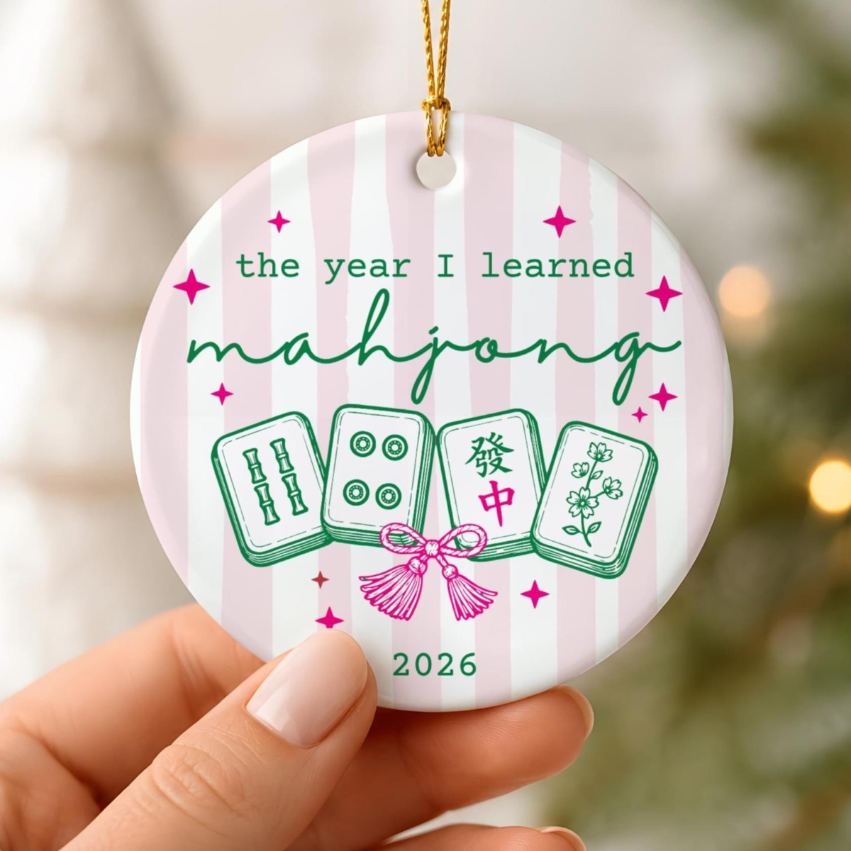 Mahjong Ornament: The Year I Learned Mah Jong | Personalized Christmas Keepsake | American Mah Jongg Gift 8c4652b0-27f6-48ce-8378-c2acd5ef5bc3-2.png