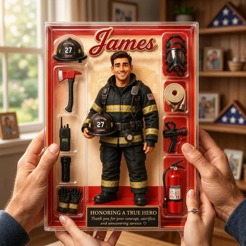 Personalized Firefighter Acrylic Block, Custom Photo Hero Action Figure Plaque, Fireman Retirement Gift, Thank You Decor 8c605bd2-677f-4df3-ad1f-d542751331eb-frthtr-4-.webp